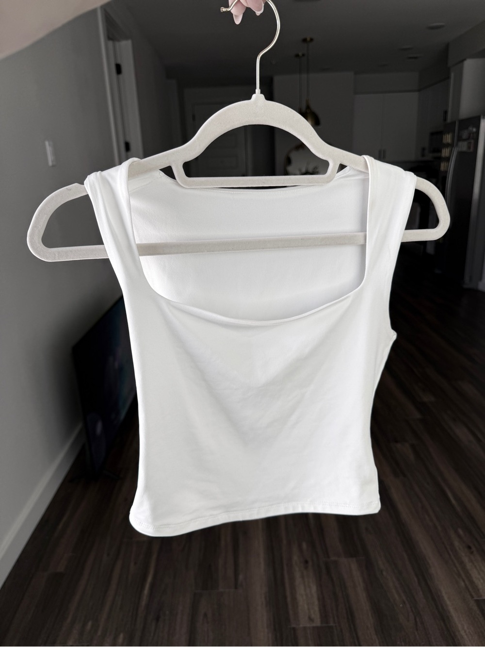 Women’s White Square Neck Top
